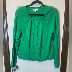 New York & Company Chic Cardigan Womens Sz XL Long Sleeve Green Button Sweater